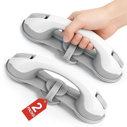 Grab Bars for Shower Seniors Elderly Heavy Duty Safety Grip No Drill (Gray)