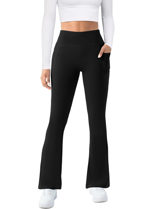 COPYLEAF womens yoga pants - High waisted flare leggings with pockets