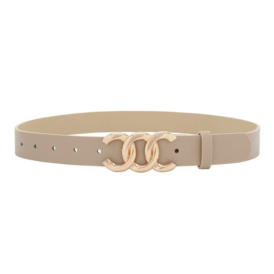 Pettata women belt — faux leather with gold buckle