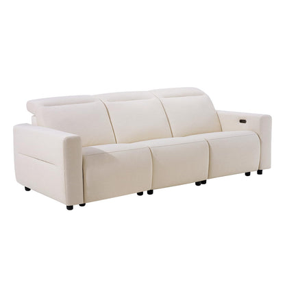 ModernMate 98" Power Reclining 3-Seater Sofa, Oversize Zero Gravity Recliner Sofa with Manual Adjustable Headrest, Zero Wall Hugger Recliner Couch with USB & Type-C Ports, 27.6" Extra Wide Seat, Beige