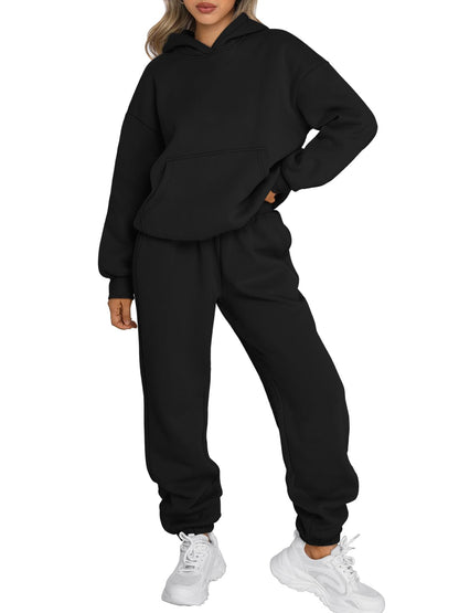 Track suit — Trendy queen two piece lounge set with hoodie and sweatpants 2026