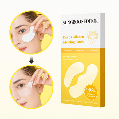SUNGBOON EDITOR deep collagen melting eye patch with glutathione, hydrating under eye treatment for fine lines & firm-looking skin, Korean skincare, 1.13 ozSUNGBOON EDITOR eye patch — deep collagen formula with glutathione and hydration