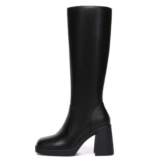 Athlefit knee high boots — platform tall chunky heeled design