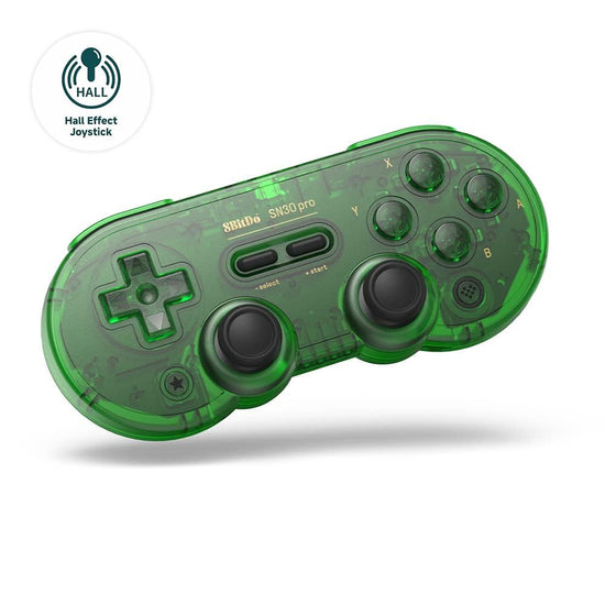 8Bitdo SN30 Pro wireless Bluetooth controller — Hall effect joystick update, jade green