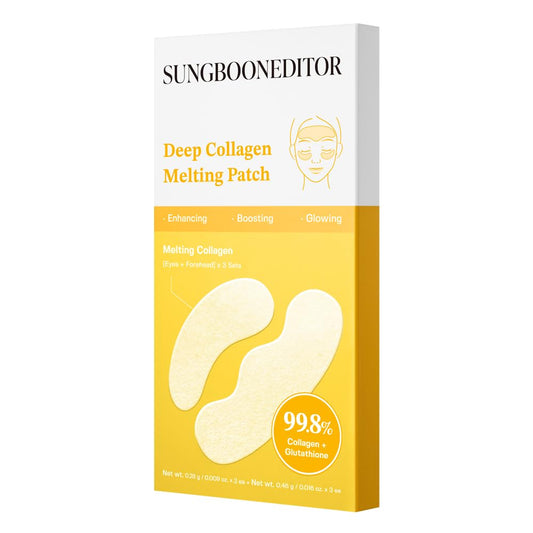 SUNGBOON EDITOR deep collagen melting eye patch with glutathione, hydrating under eye treatment for fine lines & firm-looking skin, Korean skincare, 1.13 ozSUNGBOON EDITOR eye patch — deep collagen formula with glutathione and hydration