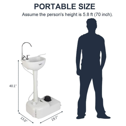 VINGLI portable sink — upgraded design with wheels and accessories for convenience