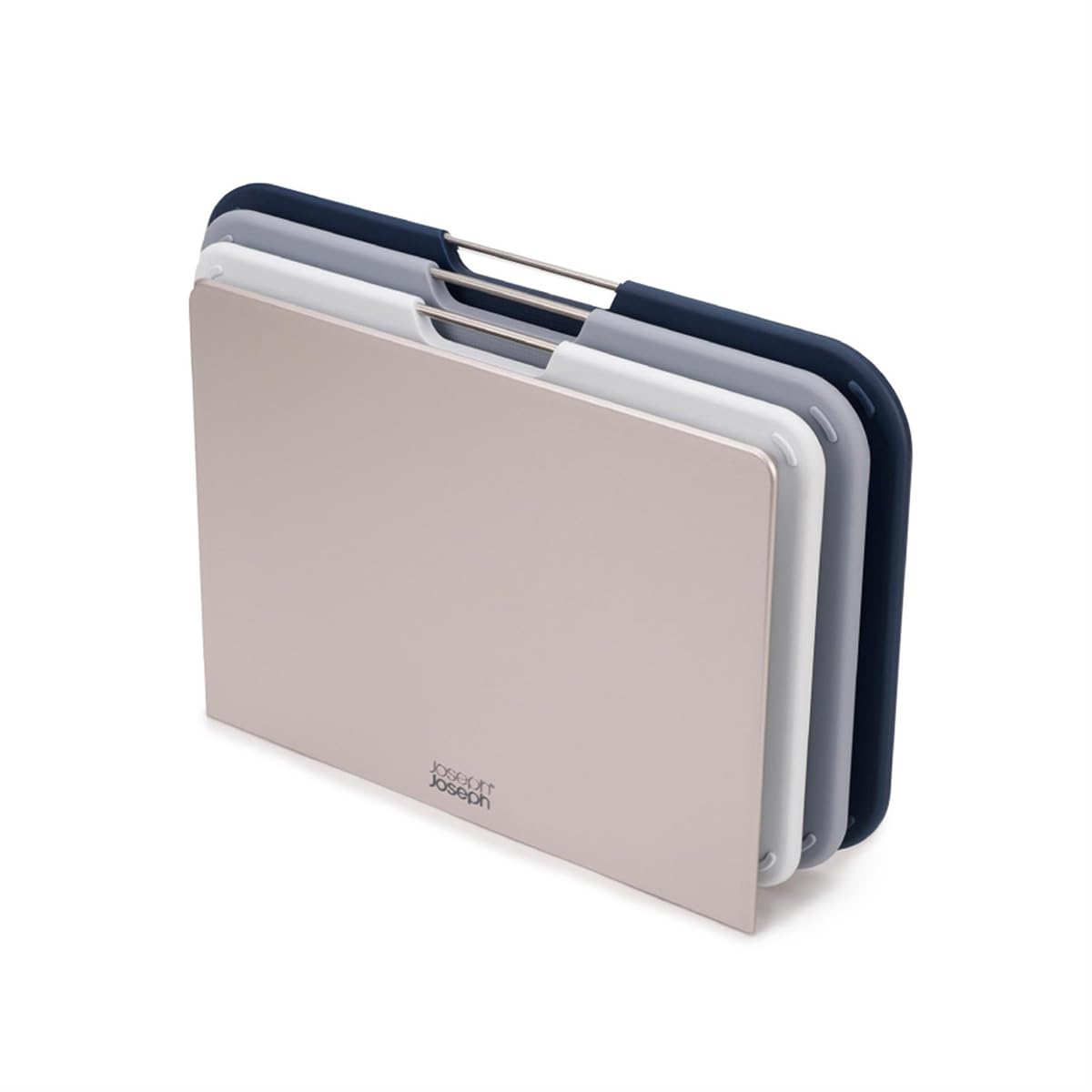Joseph Joseph cutting board set with storage stand - grey