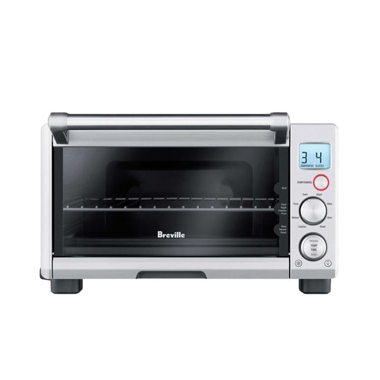 Breville countertop oven — compact design in brushed stainless steel