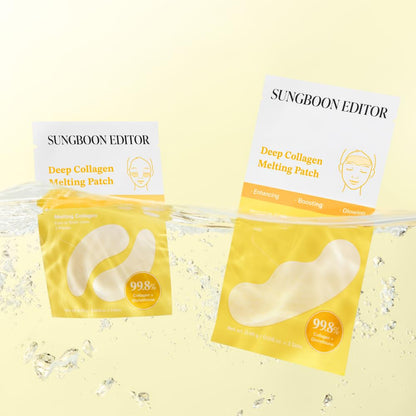 SUNGBOON EDITOR deep collagen melting eye patch with glutathione, hydrating under eye treatment for fine lines & firm-looking skin, Korean skincare, 1.13 ozSUNGBOON EDITOR eye patch — deep collagen formula with glutathione and hydration
