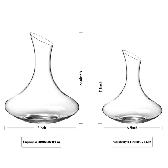 Pitcher — Hand blown glass with precise scale for hot and cold beverages