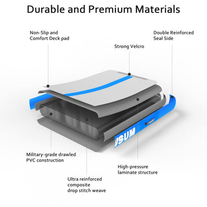 AWSUM inflatable gymnastics mat - 10ft to 23ft training mat with electric pump