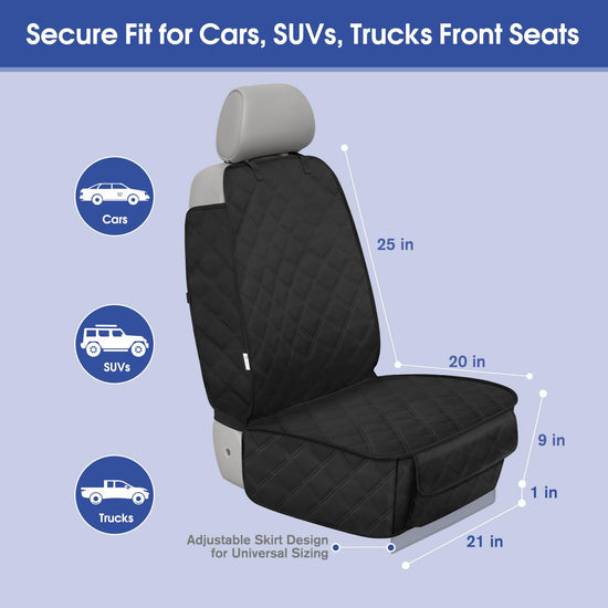 Vehicle seat cover — Heavy duty waterproof protector with side flaps, 2-pack