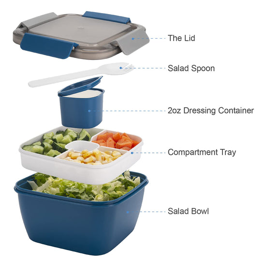 Freshmage meal holder — salad container with compartments for easy packing