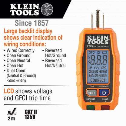 Klein Tools RT250KIT non-contact voltage tester with LCD and flashlight