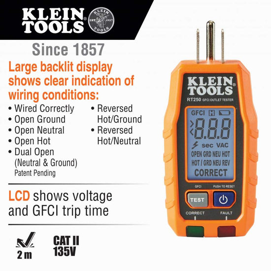 Klein Tools RT250KIT non-contact voltage tester with LCD and flashlight
