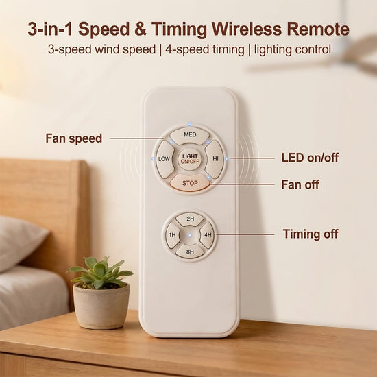 XJBRBLM Universal Ceiling Fan Remote Control Kit with Receiver, 3-in-1 AC Motor Controller for Light and Speed, Compatible with Hunter Harbor Breeze Westinghouse Honeywell Fans, White