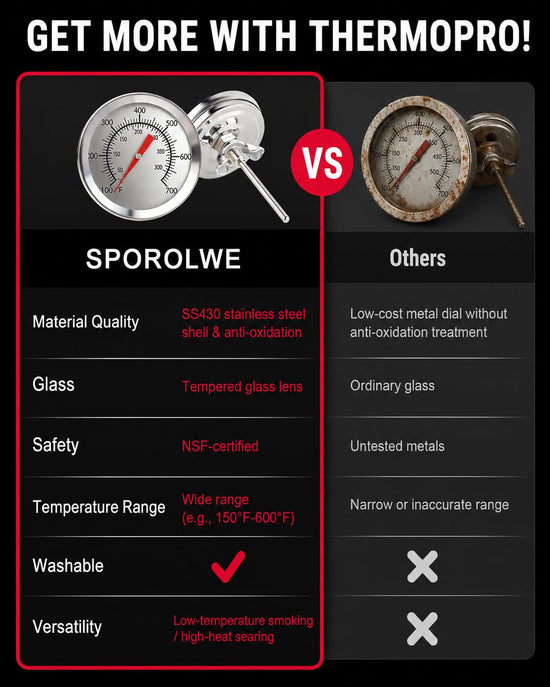 SPOROLWE thermometer - dual scale waterproof 100-700F