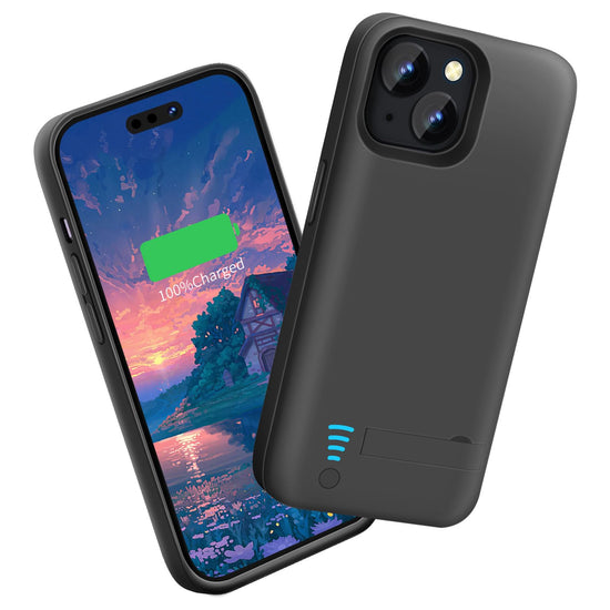Sitong battery case - 5000mAh rechargeable for iPhone 15, 6.1 inch black