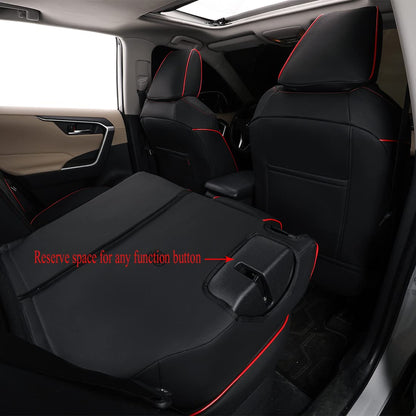 Vehicle seat cover — EKR leatherette with red piping for Ford Ecosport 2018-2023