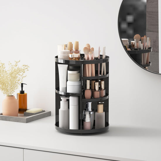 Caddy — Rotating 8 layer design with brush holder and perfume tray for storage