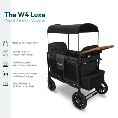 Wonderfold W4 Luxe stroller — collapsible wagon with 4 seats and sun canopy