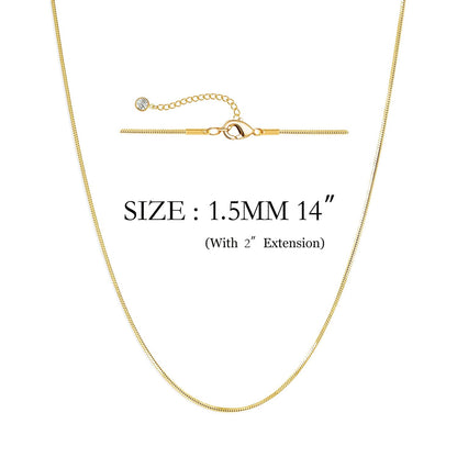 DEARMAY herringbone necklace - 14K gold plated with various chain options