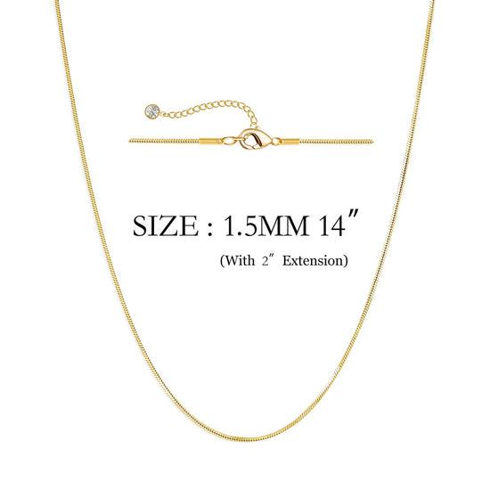 DEARMAY herringbone necklace - 14K gold plated with various chain options