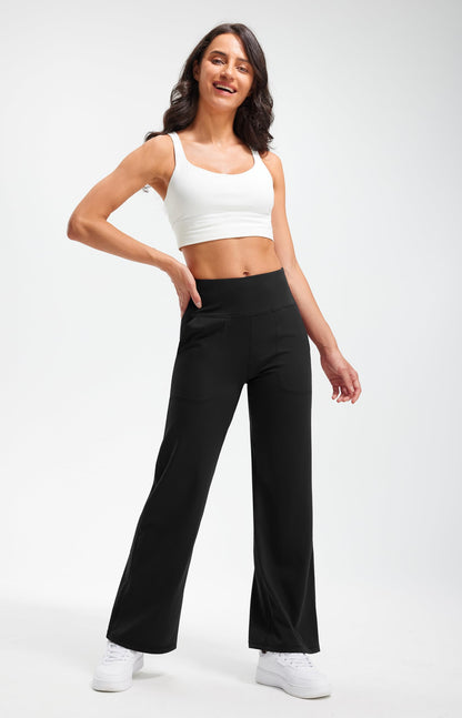 Libin yoga pants — wide leg with pockets and high waist design 29/31 lengths