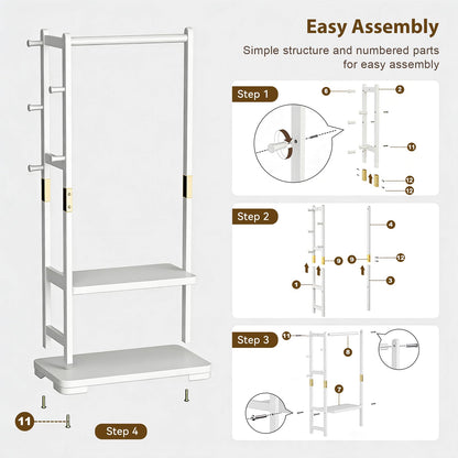 Solid Wood Clothes Rack