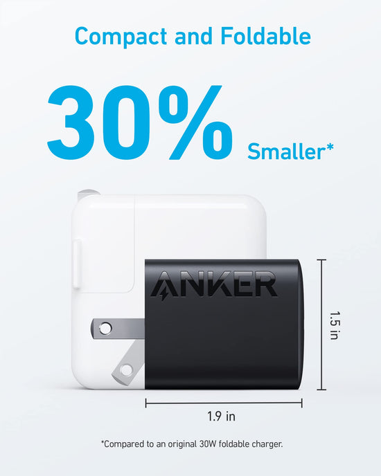 Charging adapter — Anker 30W USB-C charger with foldable design, 2-pack