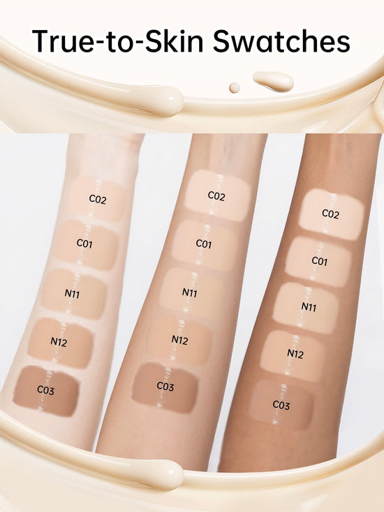 Catkin cushion foundation with buildable coverage and anti-aging serum, light beige 0.46 oz x 2