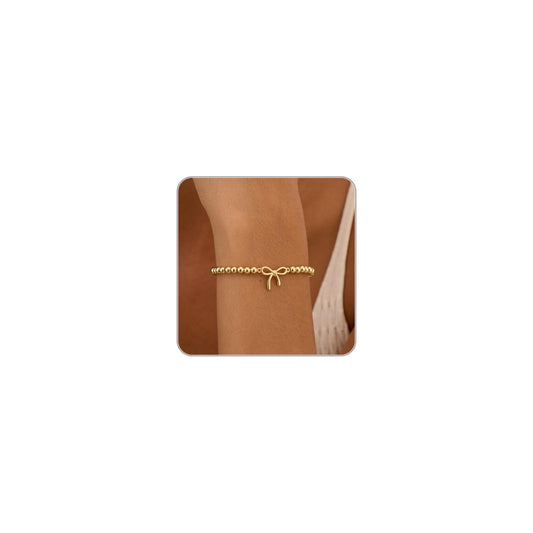 Bracelet — 14K silver gold plated handmade beaded with charm design