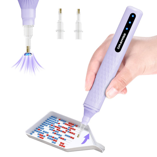 Orawiss electric diamond painting pen — cordless and rechargeable design in purple