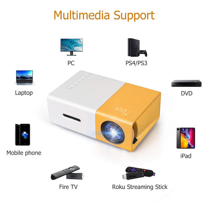 Mini projector — portable LCD video projector with HDMI USB AV interfaces and remote control