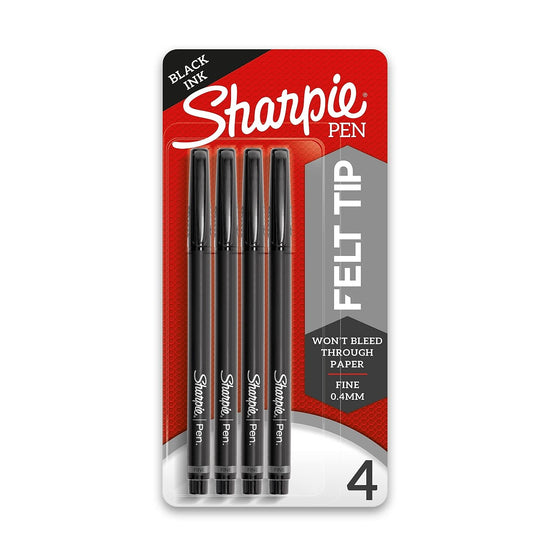 MARKING_PEN — Sharpie fine point felt tip pens, black, 4 count, 0.4mm