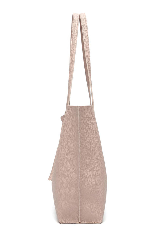 Dreubea women's tote handbag — soft faux leather with tassel detail