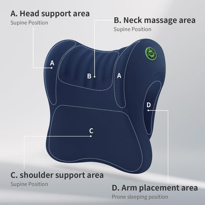OSZZT Ergonomic Office Chair Headrest, Adjustable Neck Support Pillow with Removable Washable Cover, Universal Head Rest Attachment for Office Chairs, Wheelchairs, Desk Chair Napping (Navy Blue)