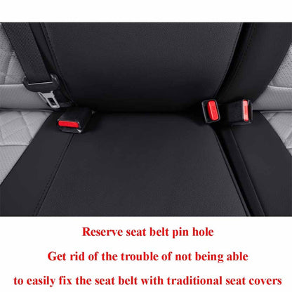 Vehicle seat cover — EKR custom fit black and gray leather set for Silverado/Sierra 1500/2500/3500 HD 2014-2020