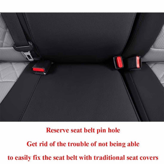 Vehicle seat cover — EKR custom fit black and gray leather set for Silverado/Sierra 1500/2500/3500 HD 2014-2020