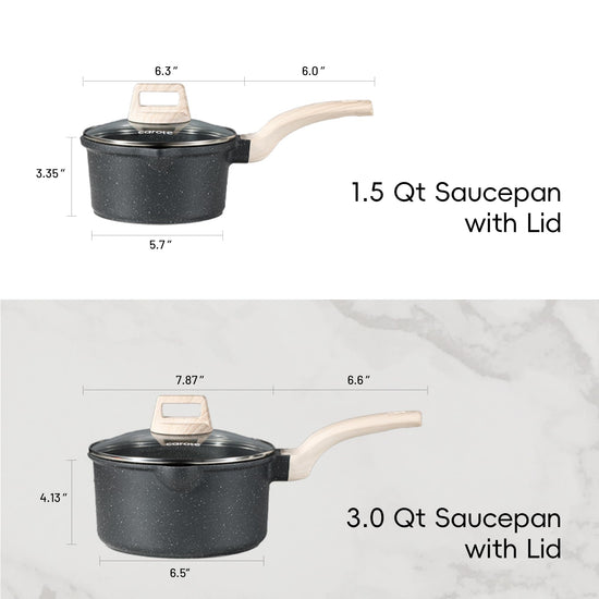 CAROTE cooking pot set — Nonstick with pour spout and induction compatible