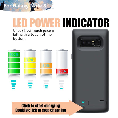 Sitong Upgraded Battery Case for Samsung Galaxy Note 8, 6500mAh Rechargeable Battery Charging Charger Case, Add 1.4X Extra Juice (6.3 Inches) Black
