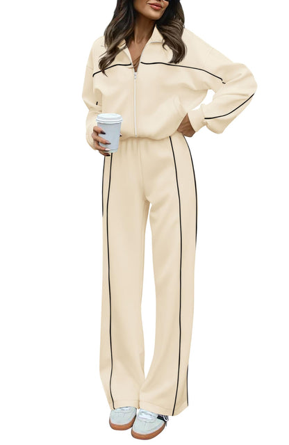 BTFBM women's tracksuit — two piece long sleeve zip up sweatshirt and jogger pants sets