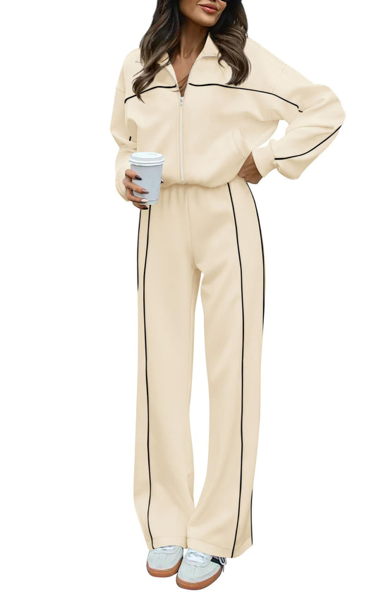 BTFBM women's tracksuit — two piece long sleeve zip up sweatshirt and jogger pants sets