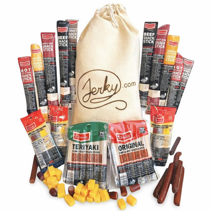 Jerky.com meat sticks variety pack - low sugar and high protein snacks for adults