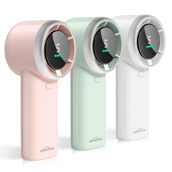 WHATOOK electric fan — portable mini fan with 10 hours battery life and USB rechargeability