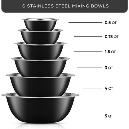JoyJolt stainless steel mixing bowls - durable and stylish designJoyJolt mixing bowls - durable stainless steel construction