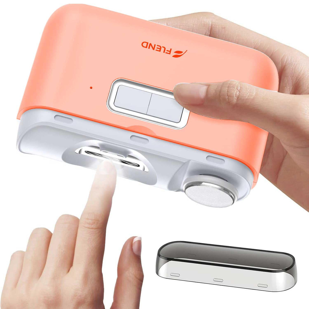 Electric nail clipper — 2 in-1 automatic trimmer and polisher with light
