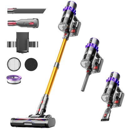 Cordless vacuum cleaner — 600W power with 65 minutes runtime and LED display