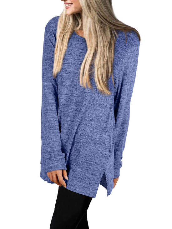 Shirt — Oversized long sleeve sweatshirt with pocket in sizes S-3XL