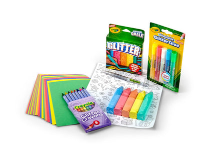 Art craft kit — Crayola glitter crayons and coloring supplies set for kids ages 5+